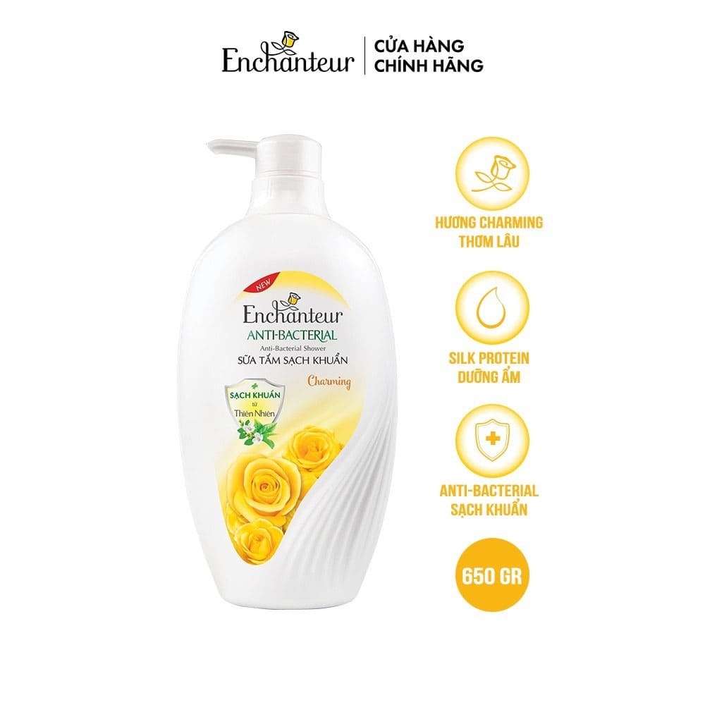 Sữa tắm sạch khuẩn hương nước hoa Enchanteur Charming 650g