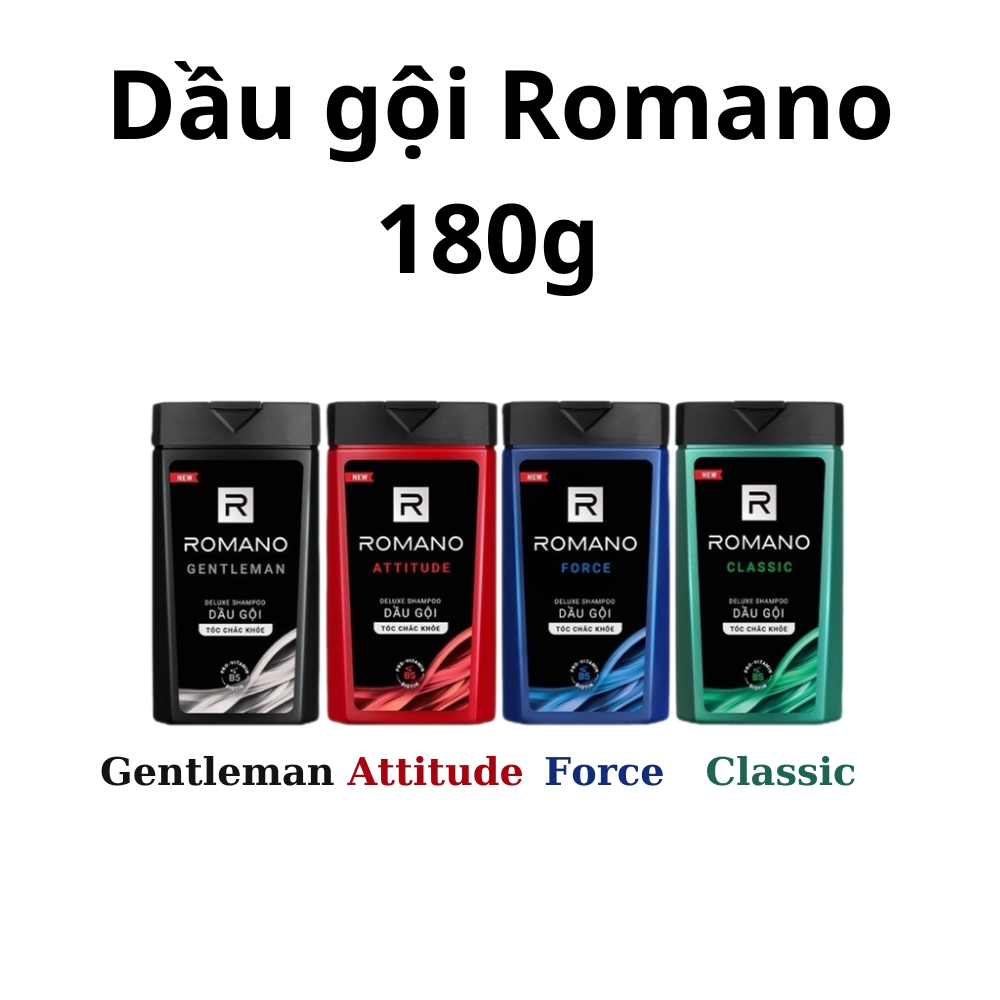 Dầu gội hương nước hoa Romano Classic/Attitude/Force/Gentleman 180g