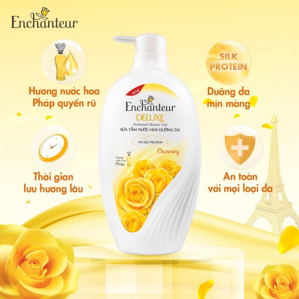 Sữa tắm hương nước hoa dưỡng da Enchanteur Charming 450g