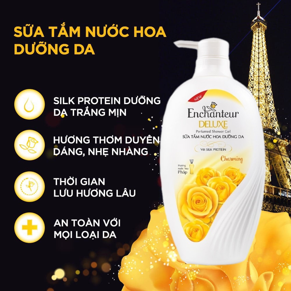 Sữa tắm hương nước hoa dưỡng da Enchanteur Charming 450g