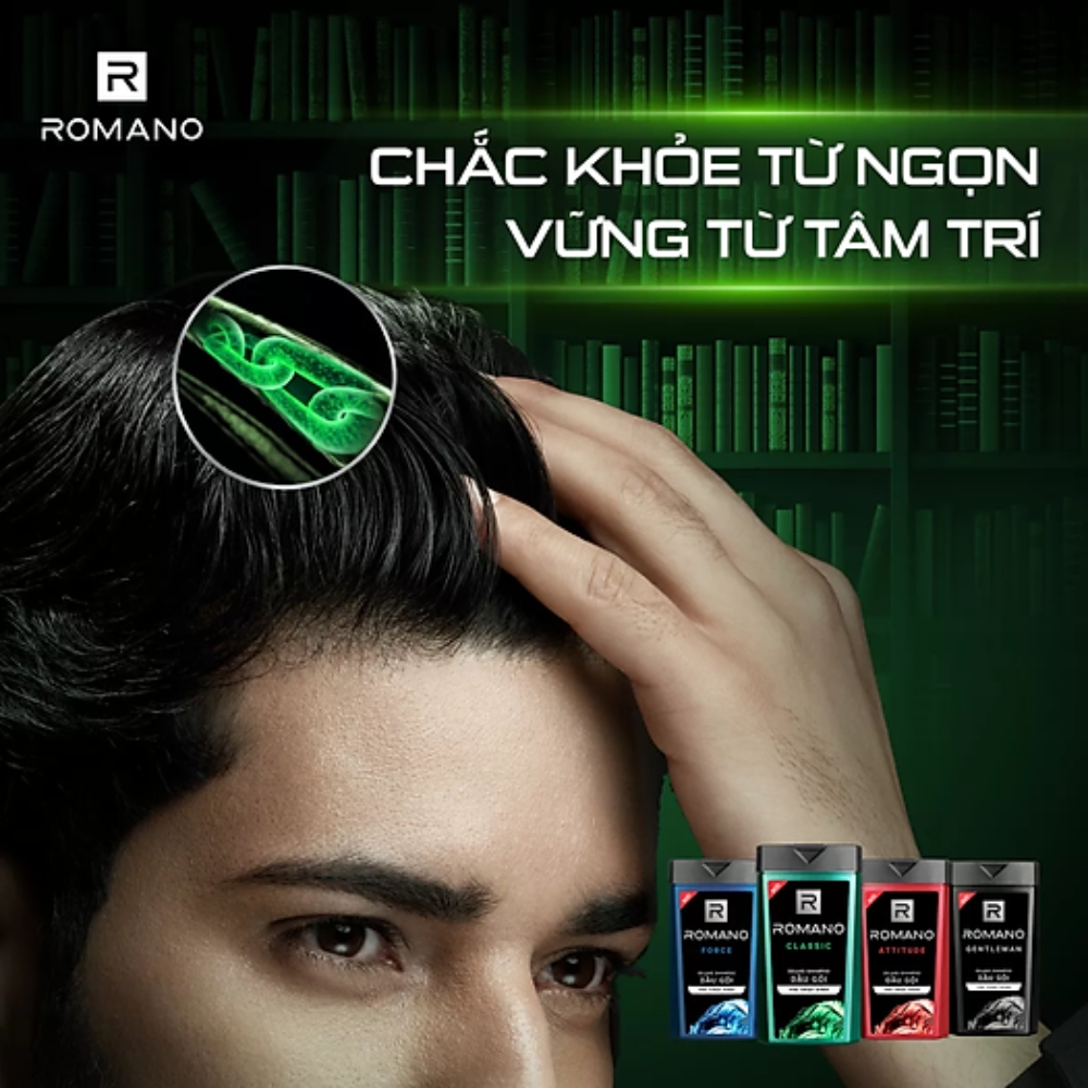 Dầu gội hương nước hoa Romano Classic/Attitude/Force/Gentleman 180g
