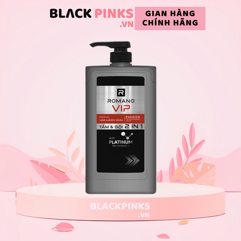 Tắm gội 2in1 hương nước hoa cao cấp Romano VIP Vision/Passion 650g