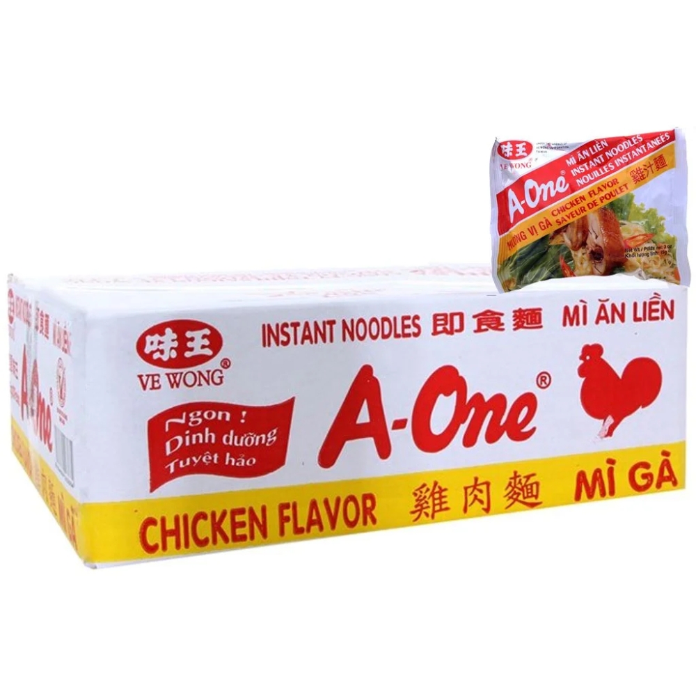 [Thùng 30 gói] Mì A-One vị bò/vị tôm chua Thái/vị sa tế/vị gà/ vị thịt xào gói 85g