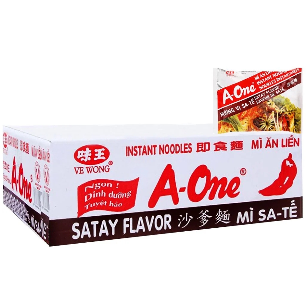 [Thùng 30 gói] Mì A-One vị bò/vị tôm chua Thái/vị sa tế/vị gà/ vị thịt xào gói 85g