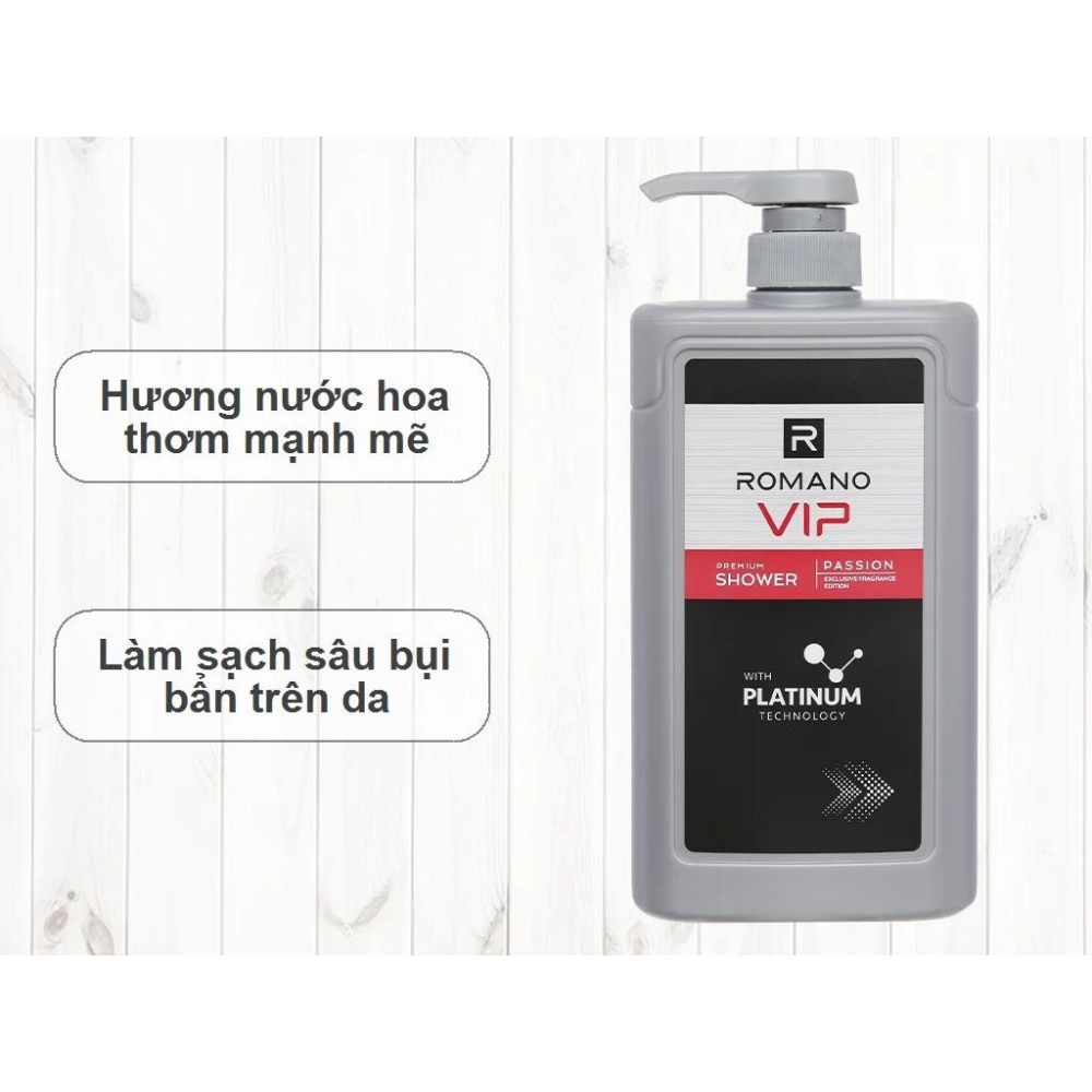 Sữa tắm hương nước hoa cao cấp Romano VIP Vision/Passion 650g