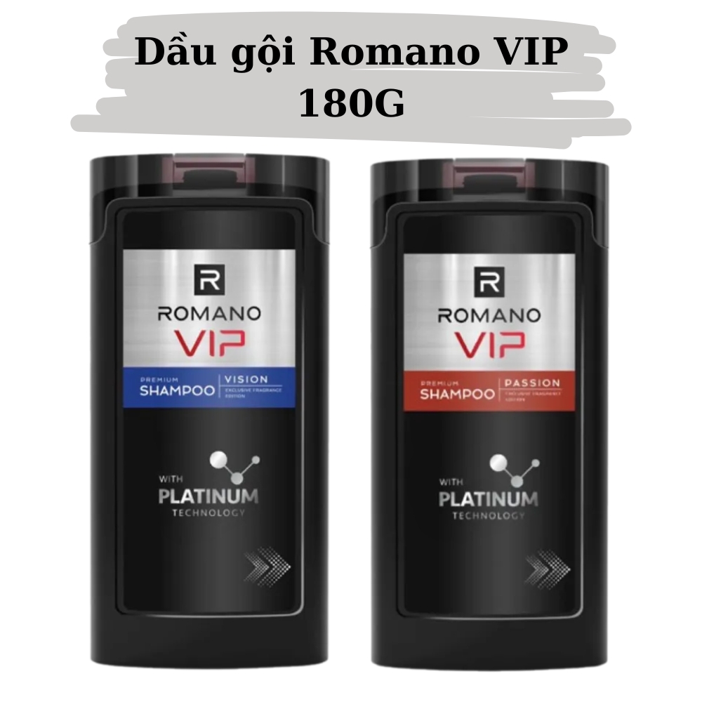 Dầu gội hương nước hoa cao cấp Romano VIP Vision/Passion 180g