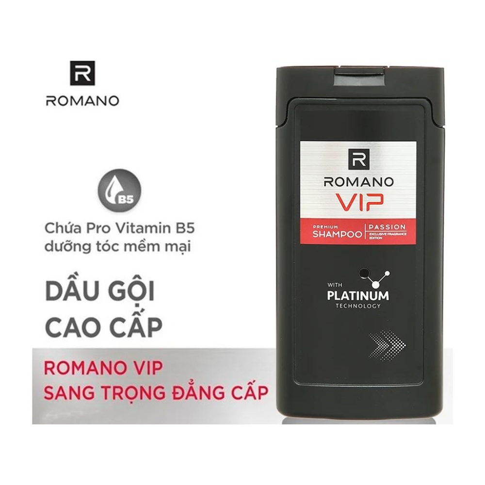 Dầu gội hương nước hoa cao cấp Romano VIP Vision/Passion 180g