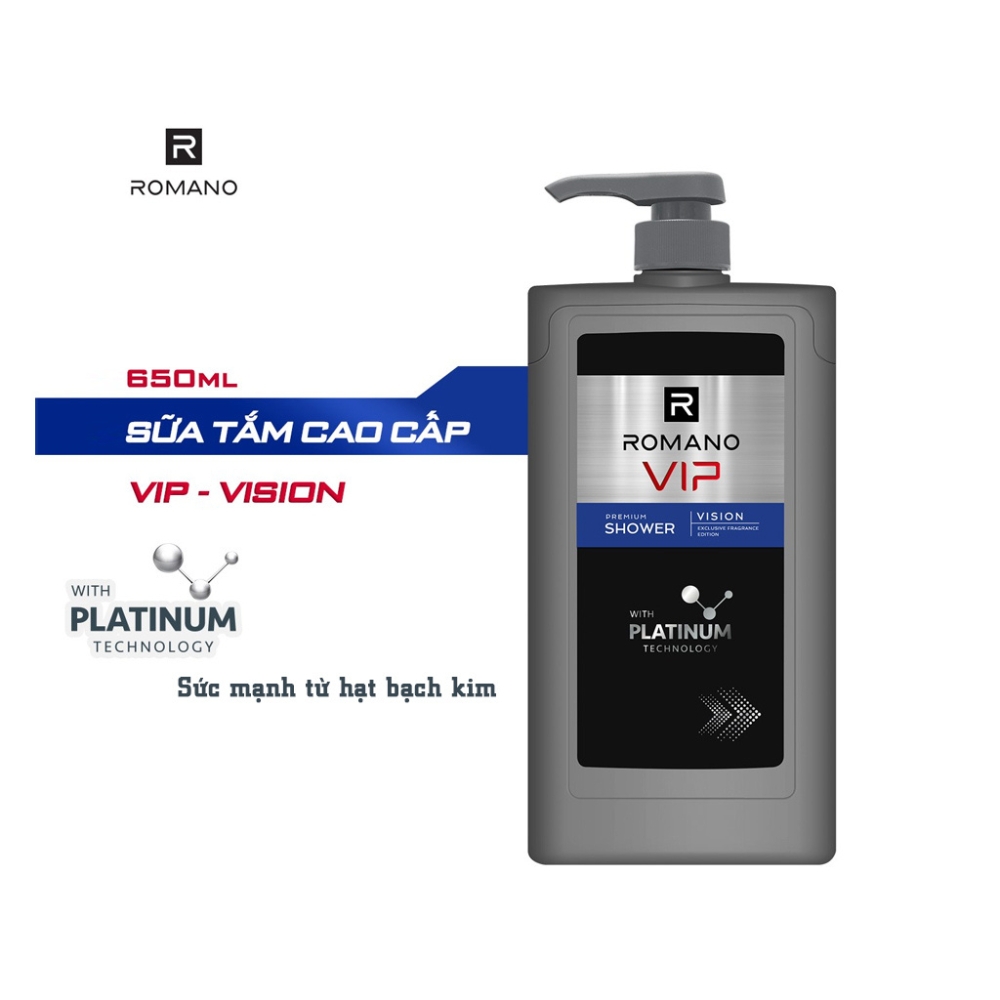 Sữa tắm hương nước hoa cao cấp Romano VIP Vision/Passion 650g