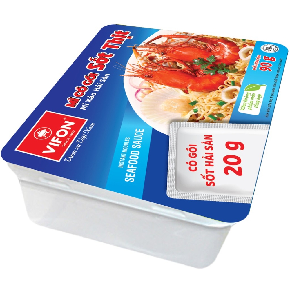 Mì xào hải sản/spaghetty/bò sa tế/tương đen Vifon khay 90g