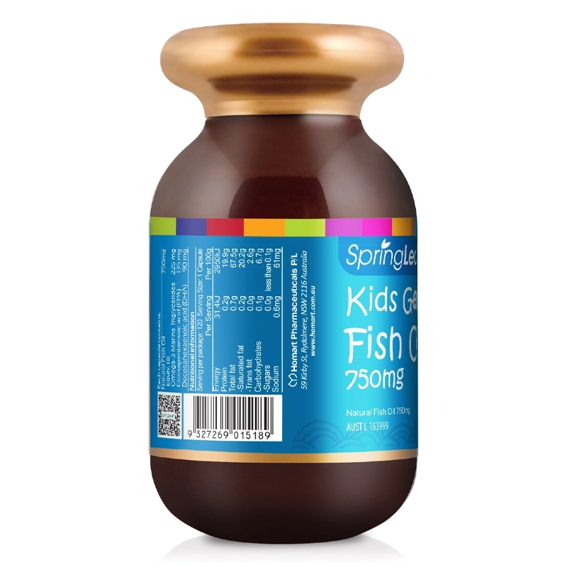 Viên uống SpringLeaf Kids Genius Fish Oil hỗ trợ não bộ và thị giác 120 viên (từ 1 tuổi)