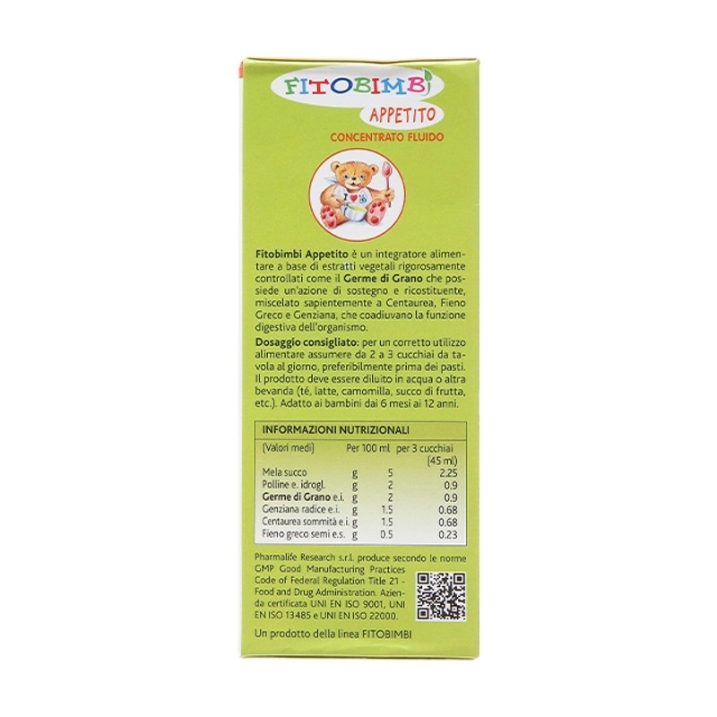 Siro Fitobimbi Appetito hỗ trợ tăng cường tiêu hóa 200ml (6 tháng - 12 tuổi)