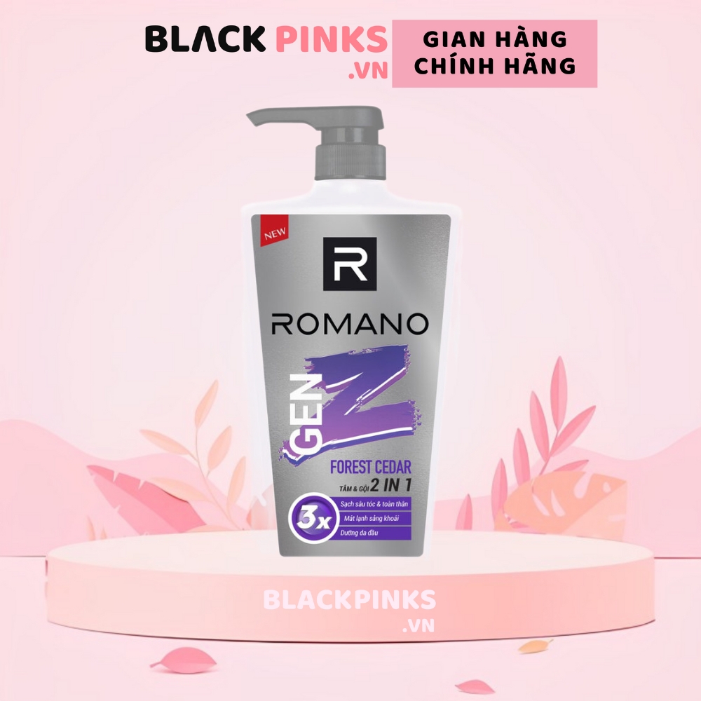 Tắm gội 2in1 sạch sâu Romano Genz Sea Breeze/Forest Cedar 610g