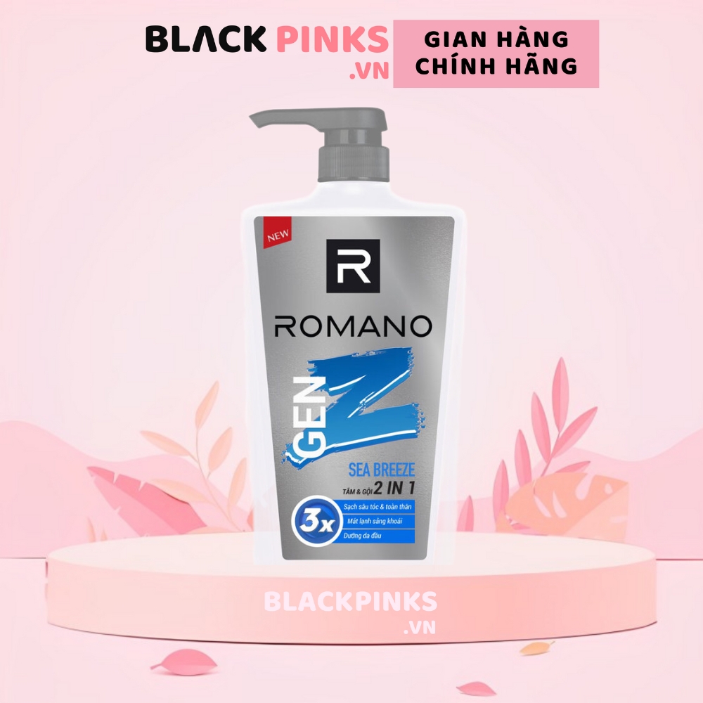 Tắm gội 2in1 sạch sâu Romano Genz Sea Breeze/Forest Cedar 610g