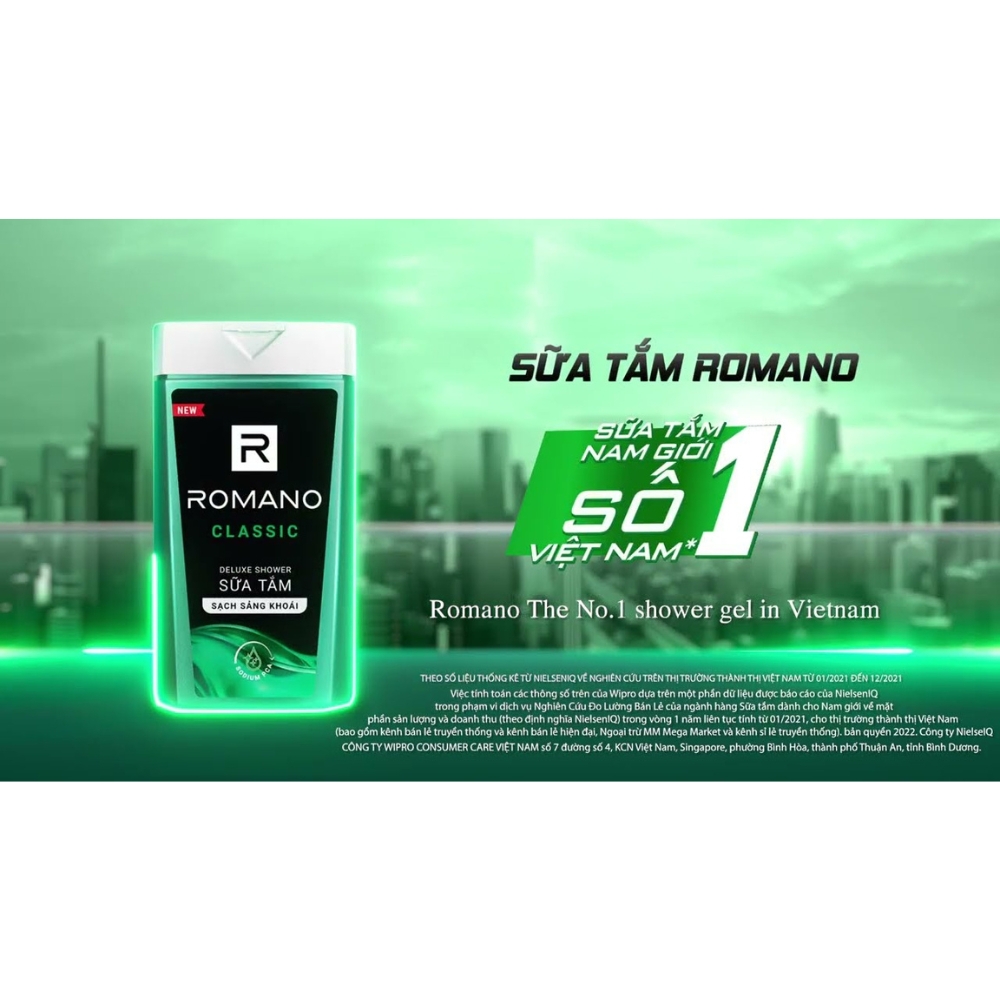 Sữa tắm hương nước hoa Romano Classic/Attitude/Force/Gentleman 180g