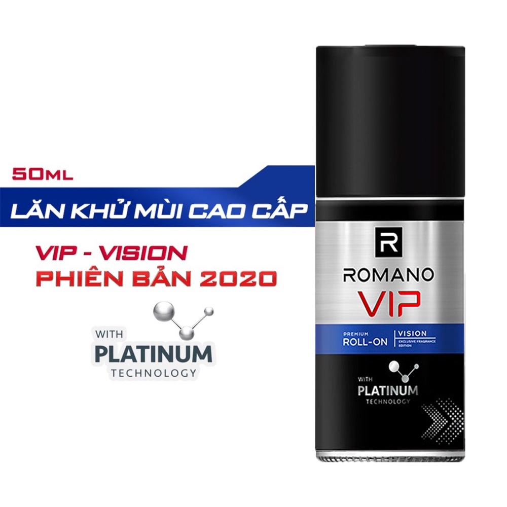 Lăn khử mùi hương nước hoa cao cấp Romano VIP Vision/Passion 50ml