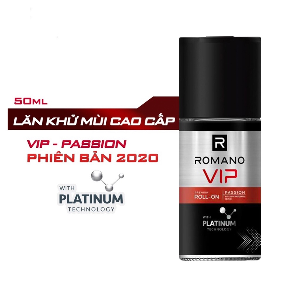 Lăn khử mùi hương nước hoa cao cấp Romano VIP Vision/Passion 50ml