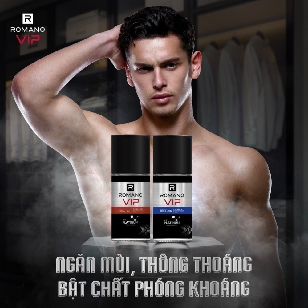 Lăn khử mùi hương nước hoa cao cấp Romano VIP Vision/Passion 50ml
