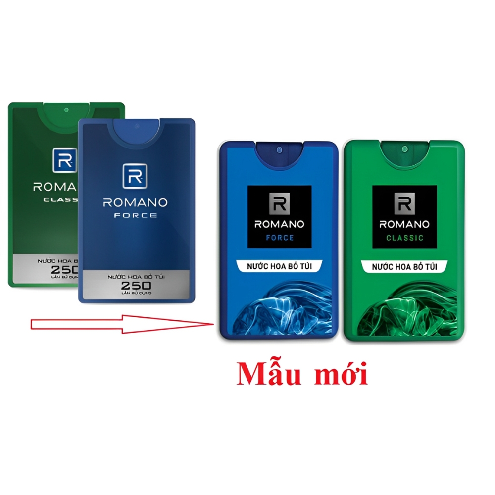 Nước hoa nam bỏ túi Romano Classic/Attitude/Force/Gentleman 18ml