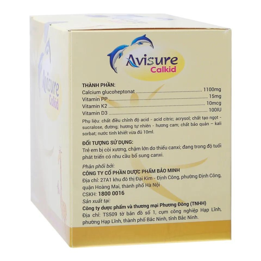 Siro Avisure Calkid hỗ trợ phát triển chiều cao 30 ống cho bé từ 2 tuổi