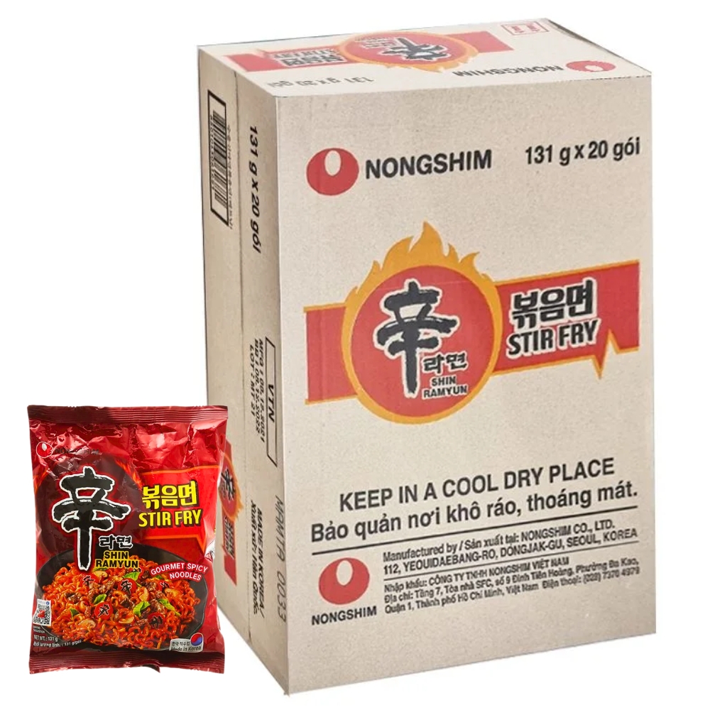 Thùng 20 gói mì xào khô Shin Ramyun Nongshim 131g