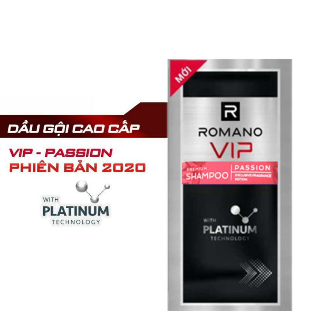 Dây 14 gói 5g dầu gội hương nước hoa cao cấp Romano VIP Vision/Passion
