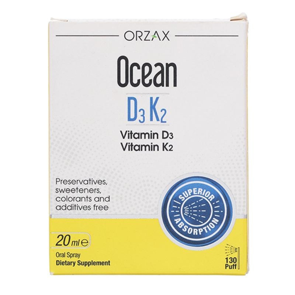 Xịt Orzax Ocean D3K2 hỗ trợ hấp thu canxi 20 ml cho bé từ 0 tháng tuổi