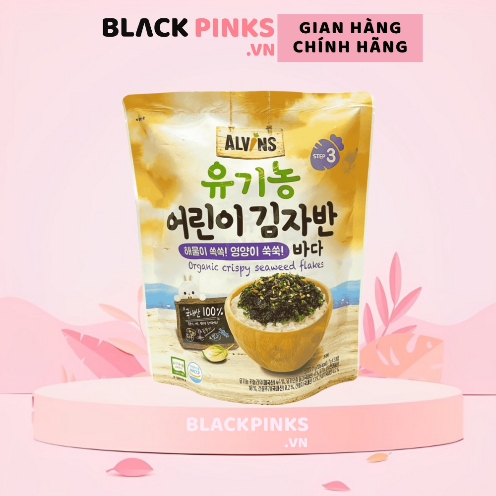 Rong biển rắc cơm hữu cơ vị hải sản/vị rau củ Alvins 21g