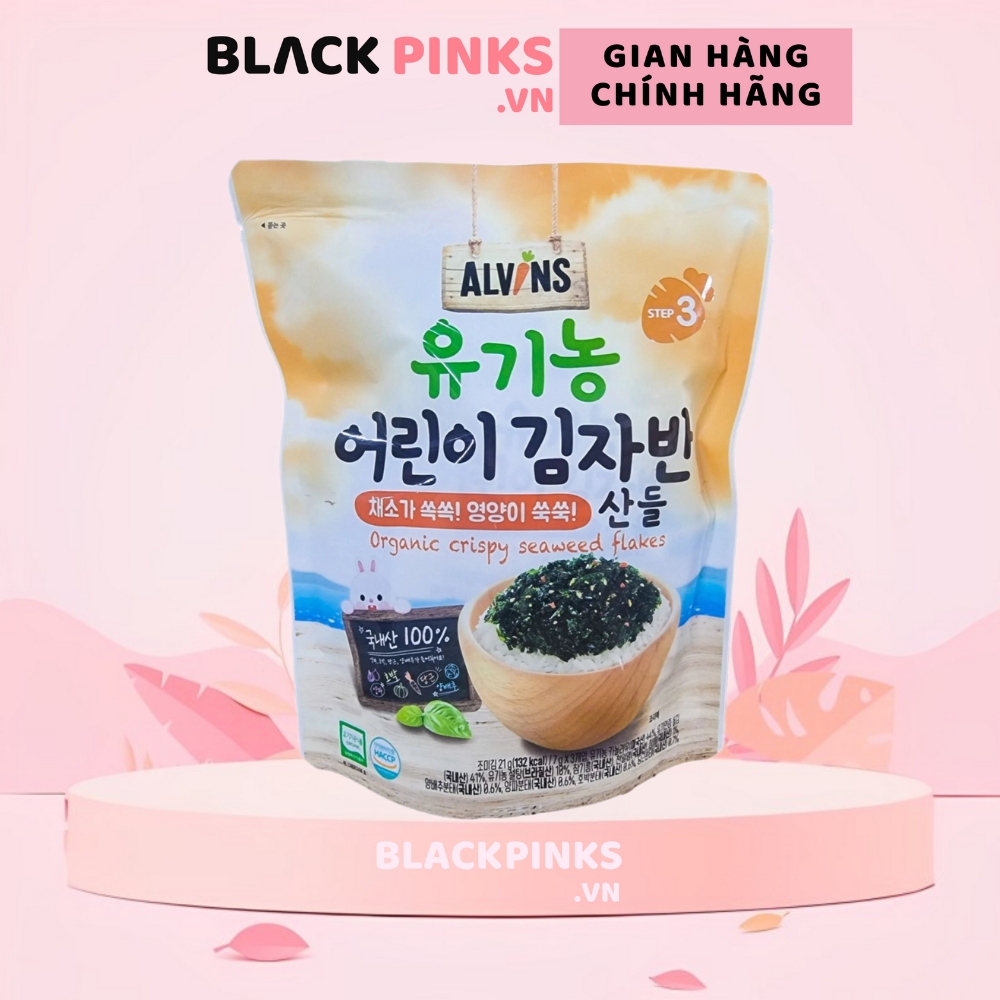 Rong biển rắc cơm hữu cơ vị hải sản/vị rau củ Alvins 21g