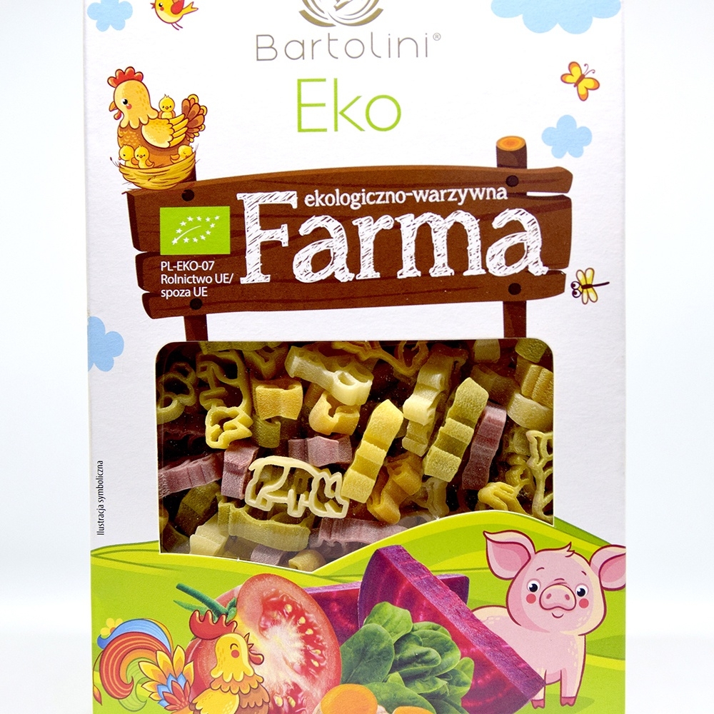 Mì nui rau củ hữu cơ cho bé hình động vật Bartolini 250g dành cho bé từ 10 tháng tuổi