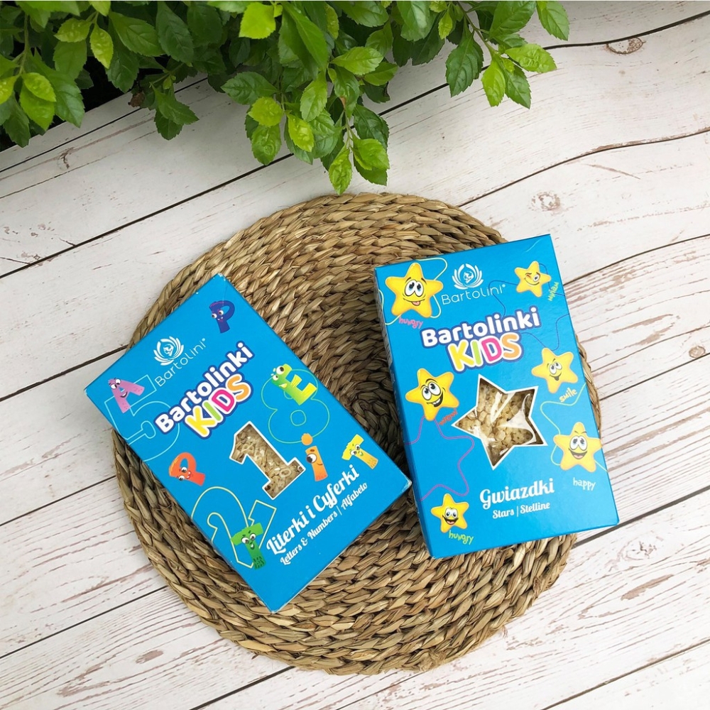 Mì nui cho bé hình ngôi sao/hình chữ cái và số Bartolini 250g dành cho bé từ 8 tháng tuổi
