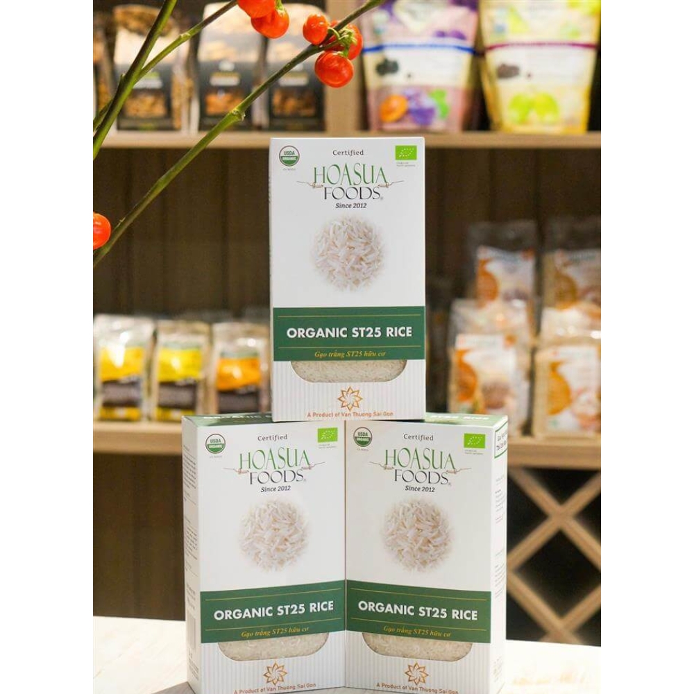 Gạo trắng hữu cơ ST25 Hoa Sữa 1kg