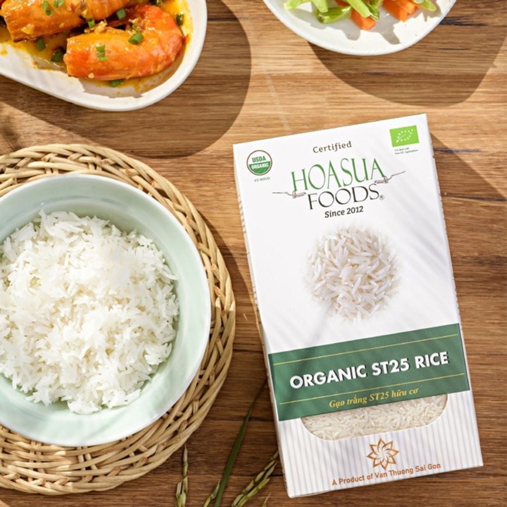 Gạo trắng hữu cơ ST25 Hoa Sữa 1kg