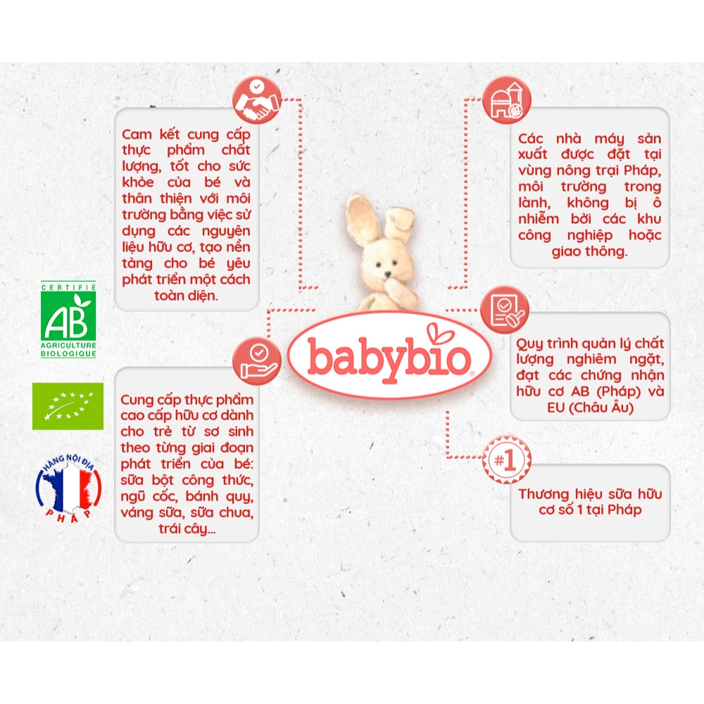 Sữa dê hữu cơ Babybio số 1/số 2/số 3 800g dành cho bé từ sơ sinh đến 36 tháng tuổi