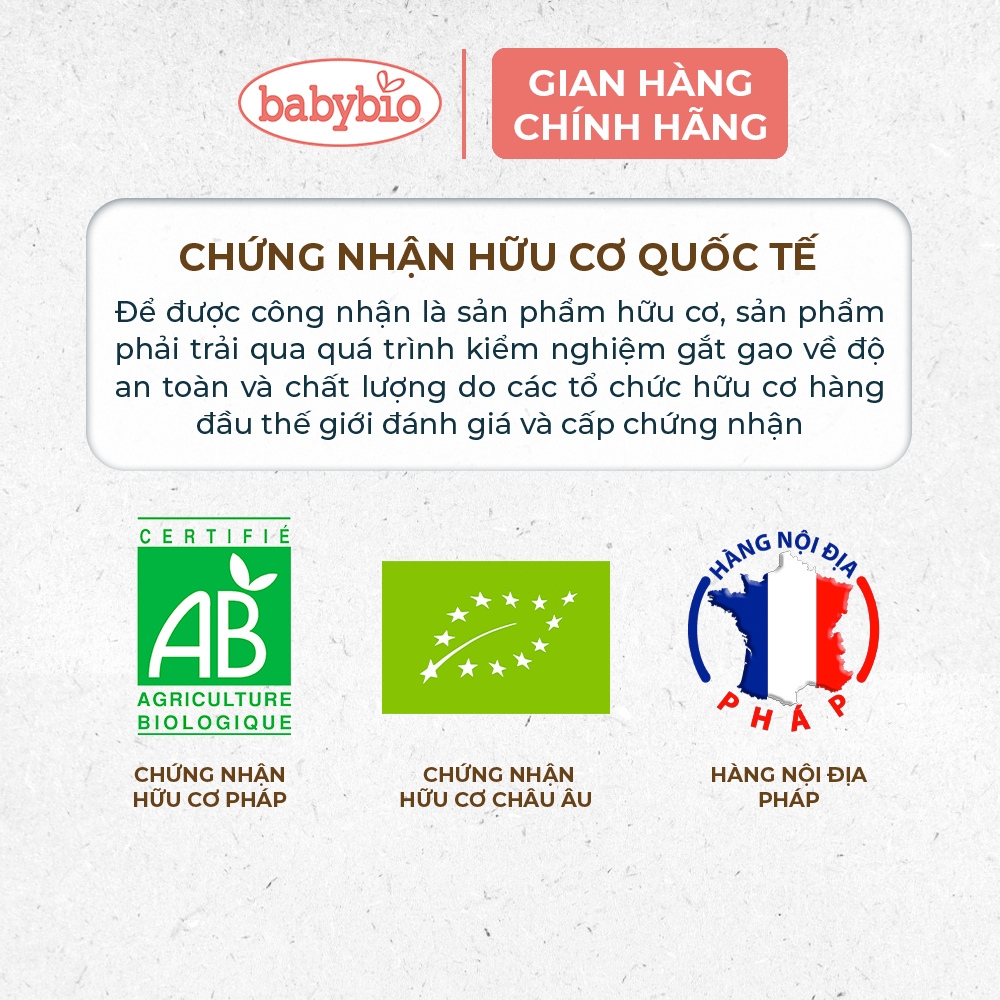 Bột ăn dặm pha sữa hữu cơ nhiều vị bổ sung vitamin B1 Babybio 220g dành cho bé từ 6 tháng tuổi