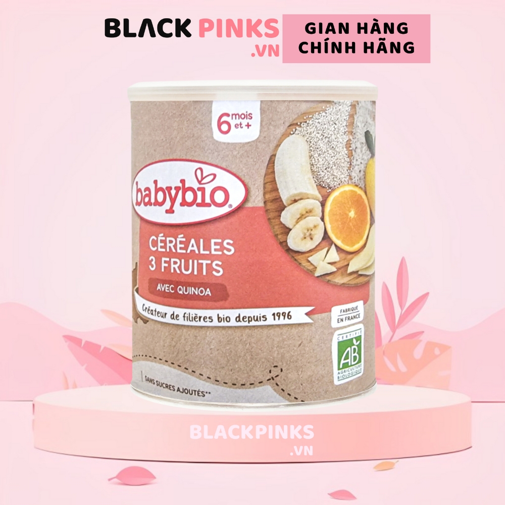 Bột ăn dặm pha sữa hữu cơ nhiều vị bổ sung vitamin B1 Babybio 220g dành cho bé từ 6 tháng tuổi