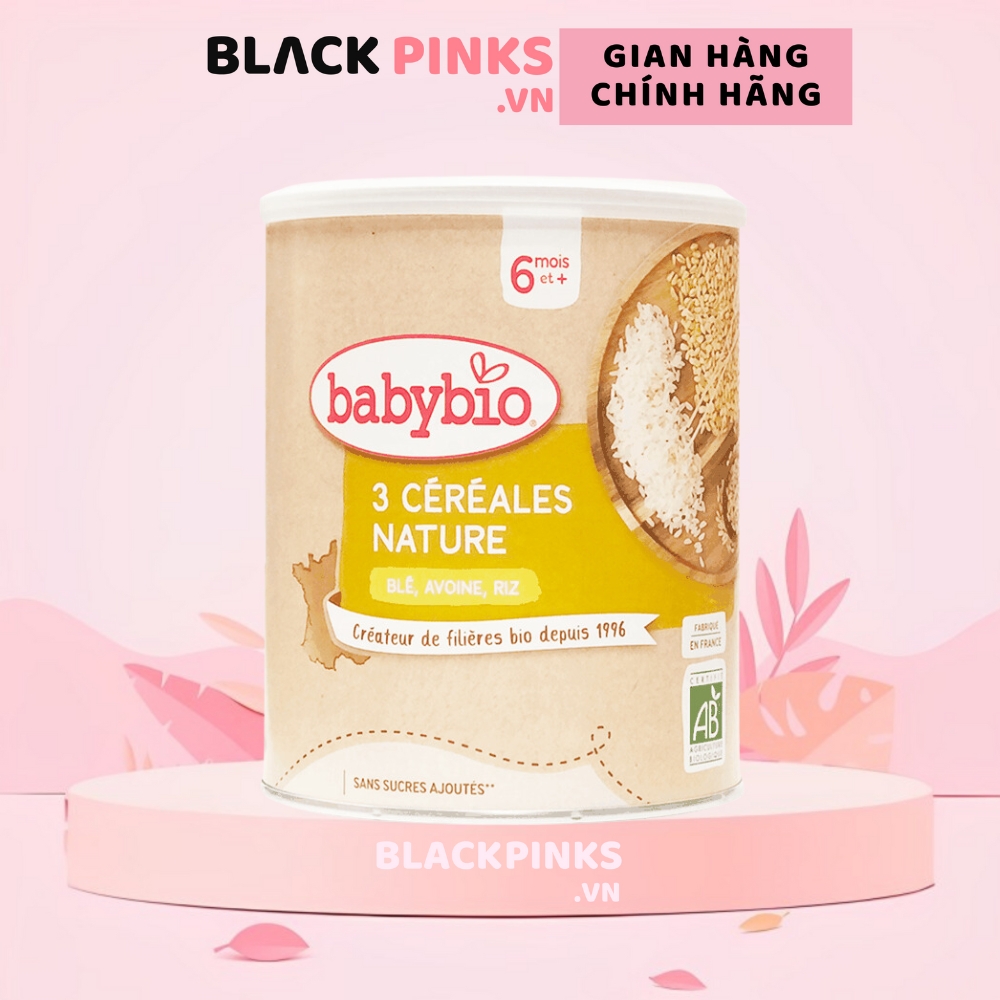 Bột ăn dặm pha sữa hữu cơ nhiều vị bổ sung vitamin B1 Babybio 220g dành cho bé từ 6 tháng tuổi