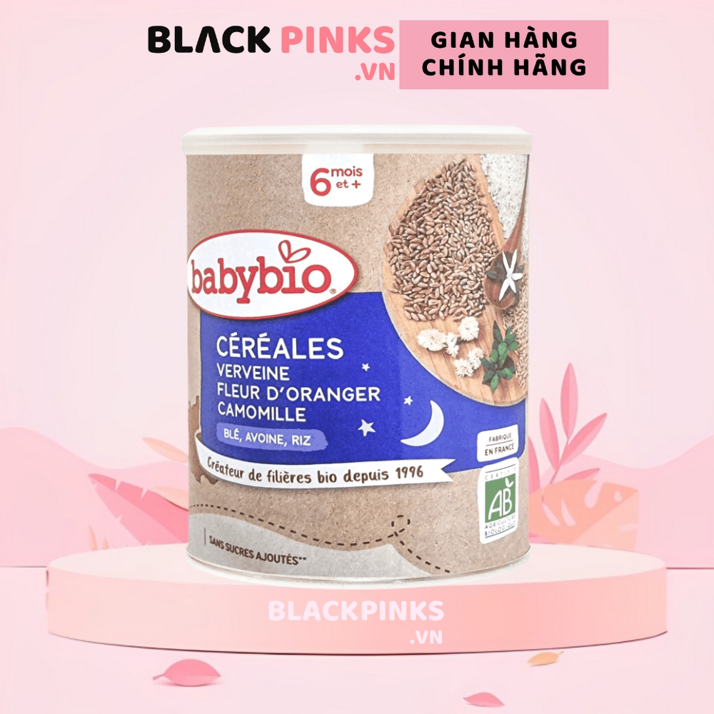 Bột ăn dặm pha sữa hữu cơ nhiều vị bổ sung vitamin B1 Babybio 220g dành cho bé từ 6 tháng tuổi