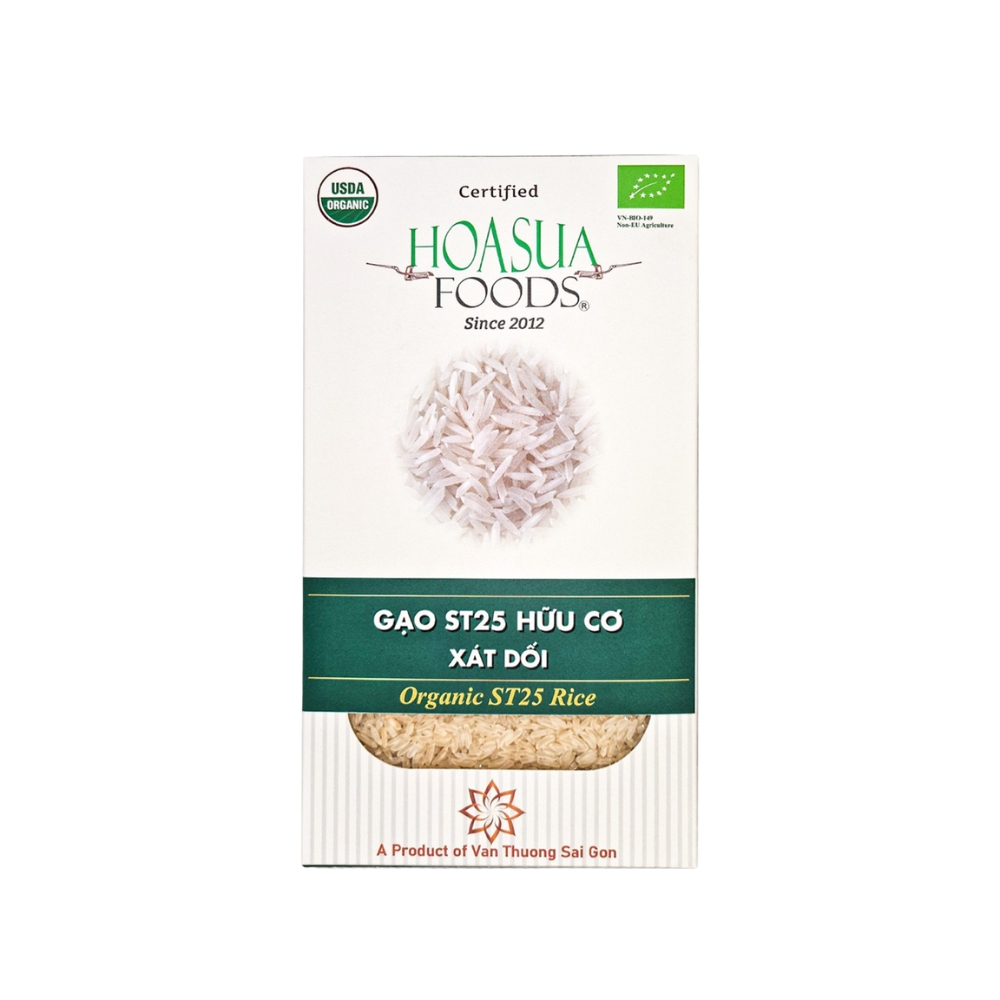 Gạo trắng xát dối hữu cơ ST25 Hoa Sữa 1kg