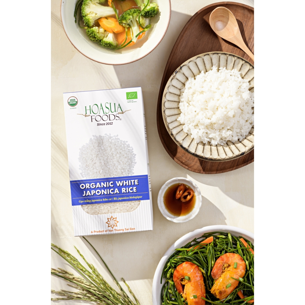 Gạo trắng hữu cơ Japonica Hoa Sữa 1kg