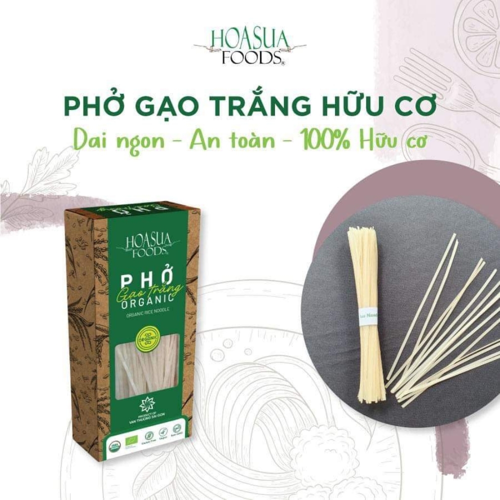 Phở gạo trắng/lứt hữu cơ Hoa Sữa 250g