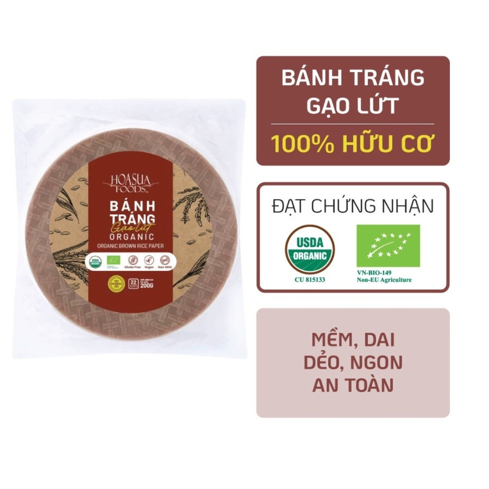 Bánh tráng gạo trắng/lứt hữu cơ Hoa Sữa 200g
