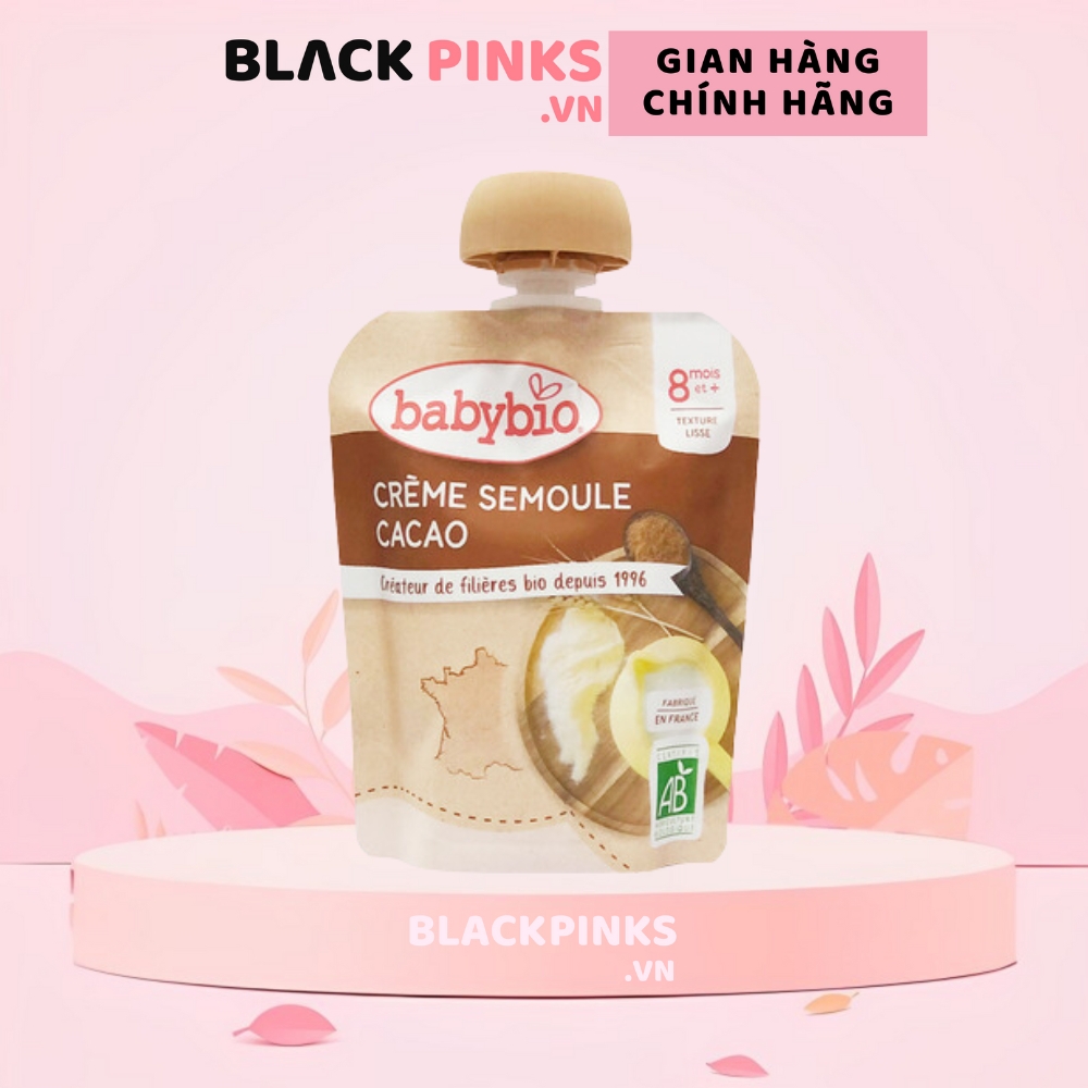 Thực phẩm bổ sung váng sữa hữu cơ cho bé vị cacao/vị vani Babybio 85g dành cho bé từ 6 tháng tuổi trở lên