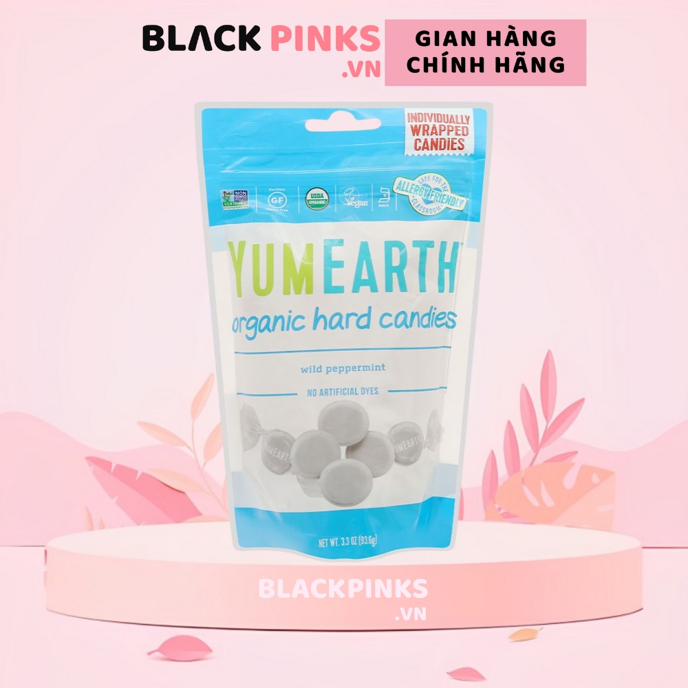 Kẹo viên/kẹo dẻo hữu cơ hình gấu/hình hạt đậu vị bạc hà/vị trái cây bổ sung vitamin C Yumearth 93,6g/50g