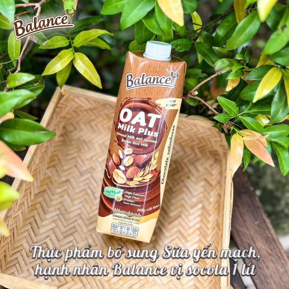 Thực phẩm bổ sung sữa yến mạch, hạnh nhân Balance vị truyền thống/vị socola 180ml/1 lít