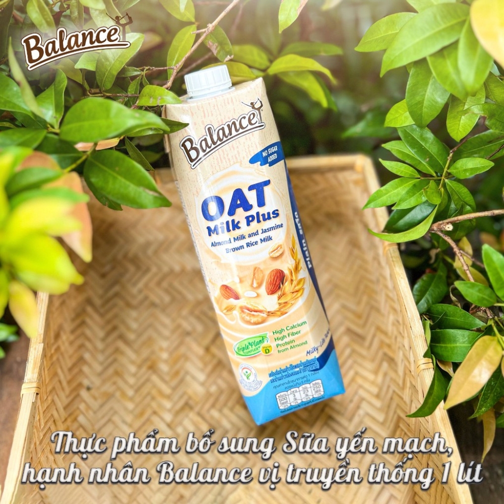 Thực phẩm bổ sung sữa yến mạch, hạnh nhân Balance vị truyền thống/vị socola 180ml/1 lít