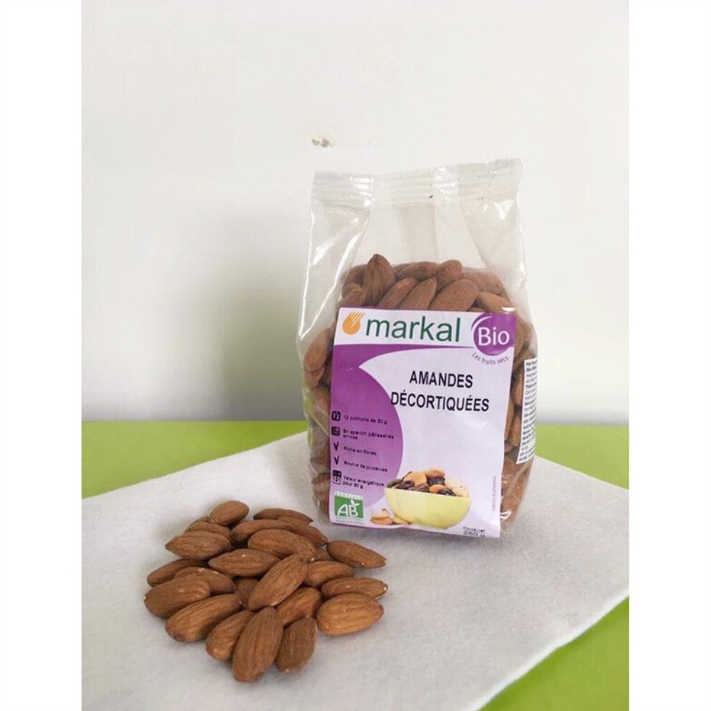 Hạt hạnh nhân/hạt mè vàng hữu cơ đã tách vỏ cứng Markal 250g