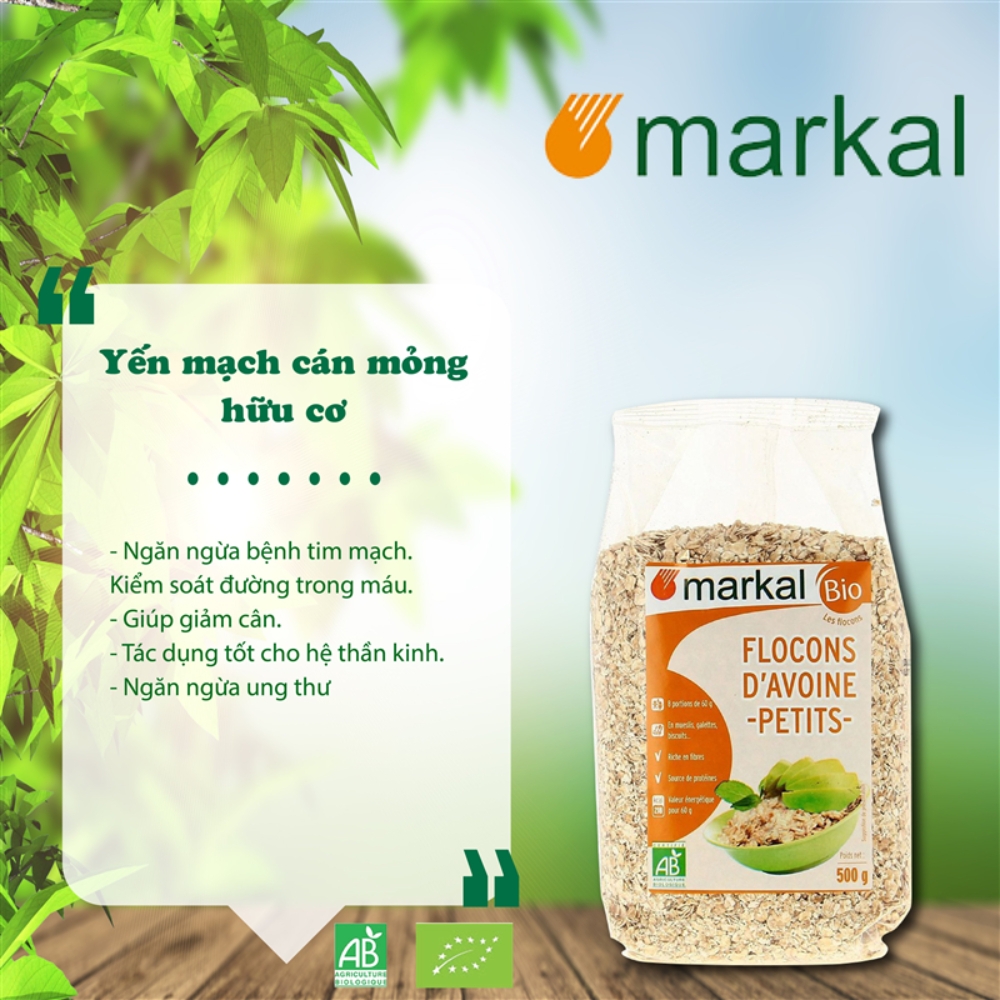 Hạt kê/đậu gà/hạt diêm mạch/yến mạch cán mỏng/hạt lúa mạch ngọc trai hữu cơ đã bóc vỏ Markal 500g