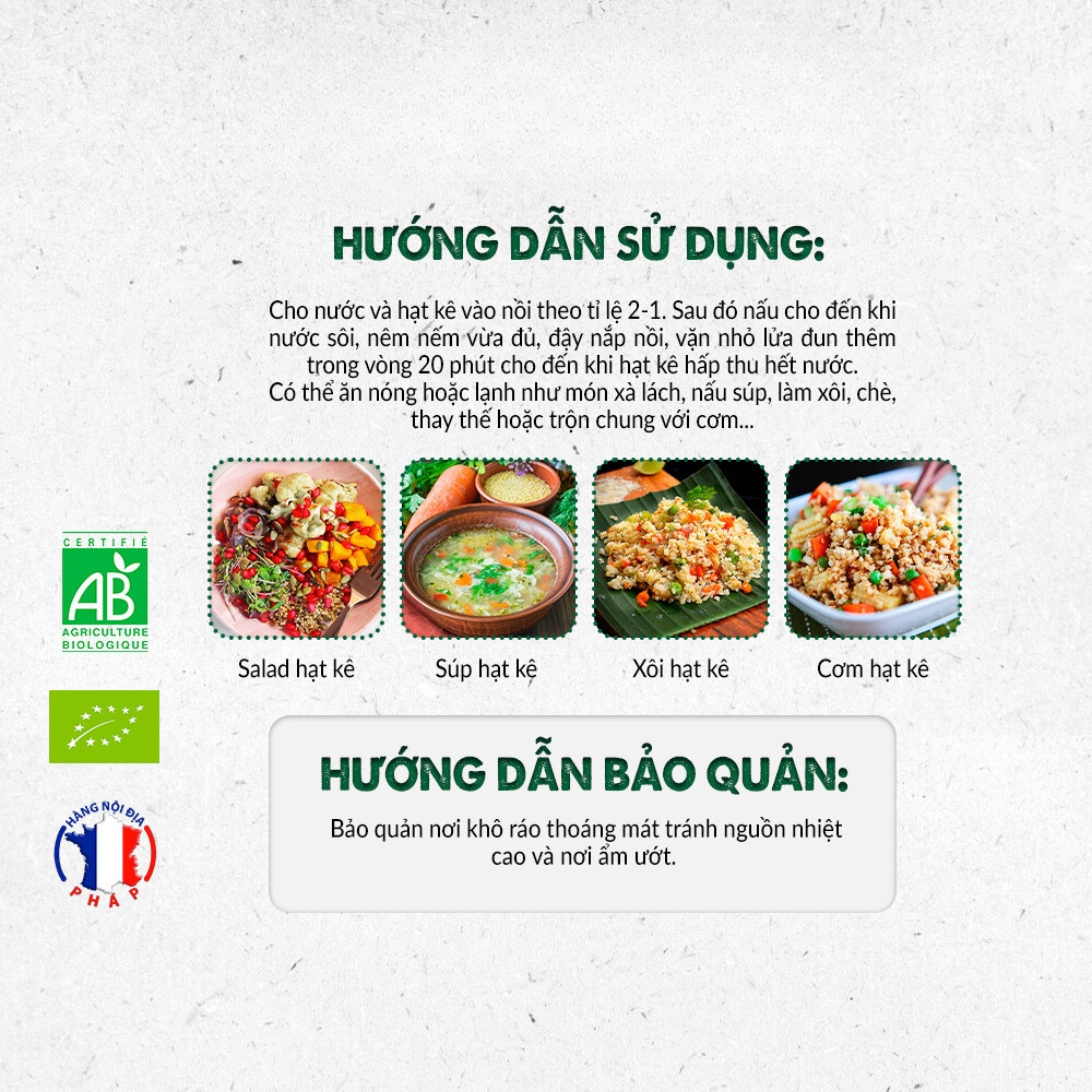 Hạt kê/đậu gà/hạt diêm mạch/yến mạch cán mỏng/hạt lúa mạch ngọc trai hữu cơ đã bóc vỏ Markal 500g