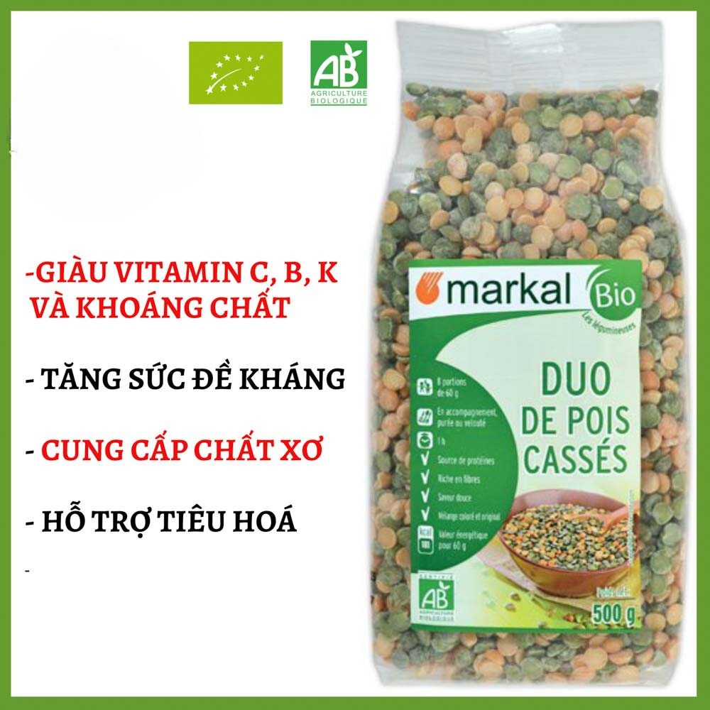 Kiều mạch cán dẹt/đậu lăng đỏ cam san hô/đậu hà lan/đậu đỏ azuki/đậu nành/ nguyên hạt/đậu xanh hữu cơ Markal 500g