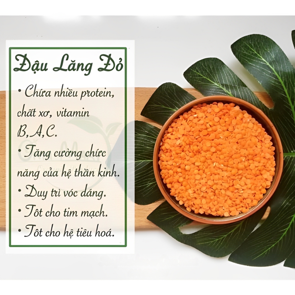 Kiều mạch cán dẹt/đậu lăng đỏ cam san hô/đậu hà lan/đậu đỏ azuki/đậu nành/ nguyên hạt/đậu xanh hữu cơ Markal 500g